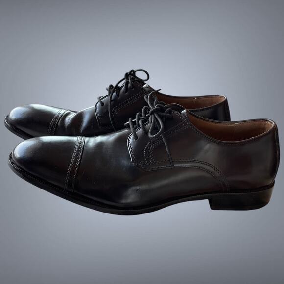 Men\'s Gorgeous JOHNSTON & MUPHY Black Leather Cap Toe Oxford Dress Shoe main image 7